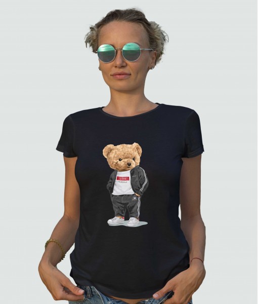 Дамска тениска с щампа Мечета Fashion sport bear